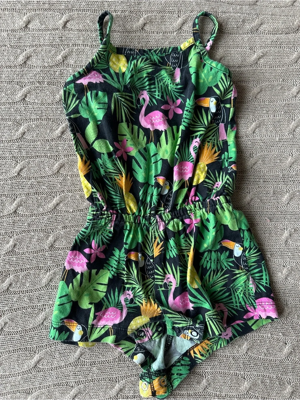 EUC The Children’s Place 4pc Baby Girl Romper Bundle, Tropical, 18-24 Months